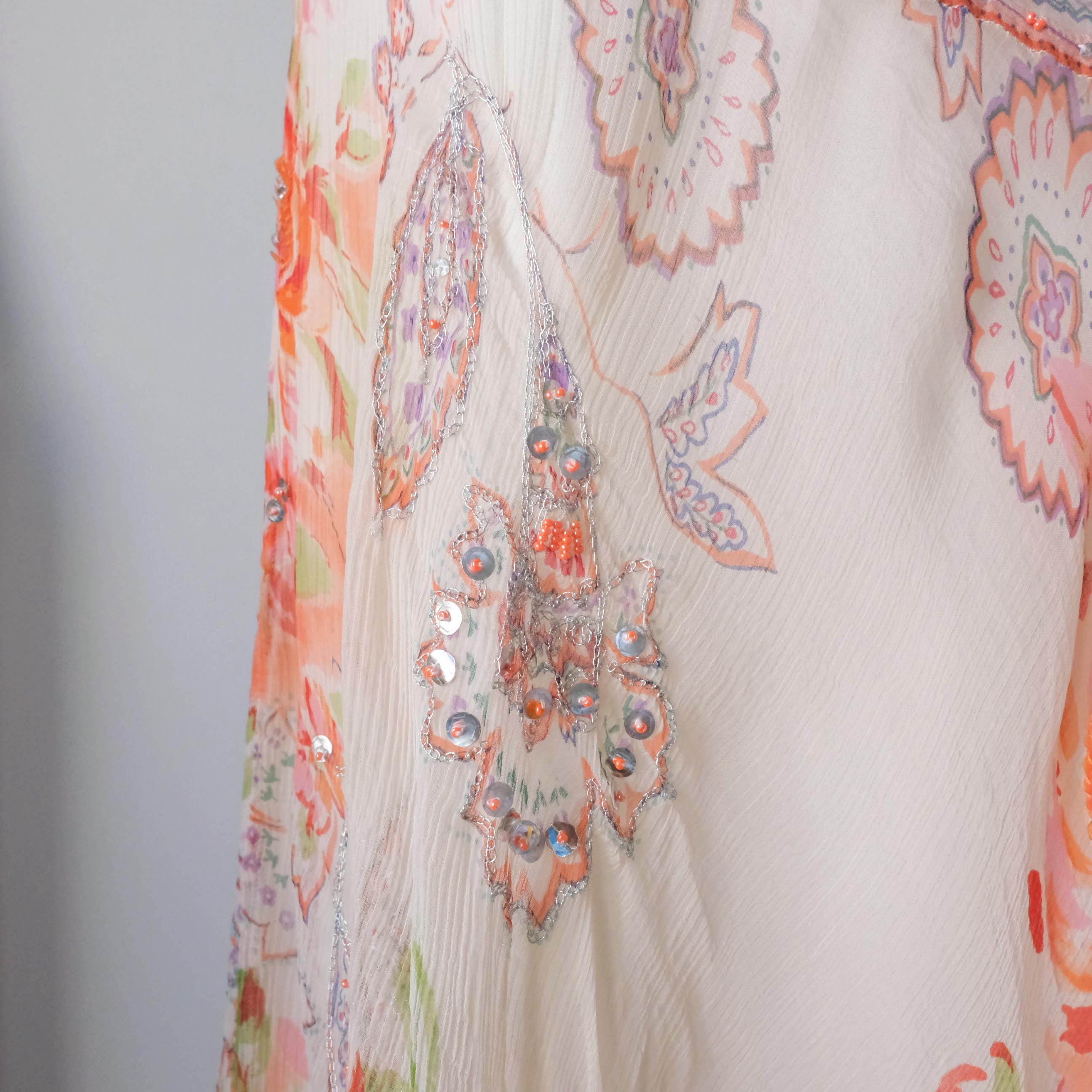 DERHY Vintage Beautiful Cottage Fairy Floral Embellisment Midi Dress