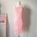Vintage Summer Party Sequin Crochet Mini Dress