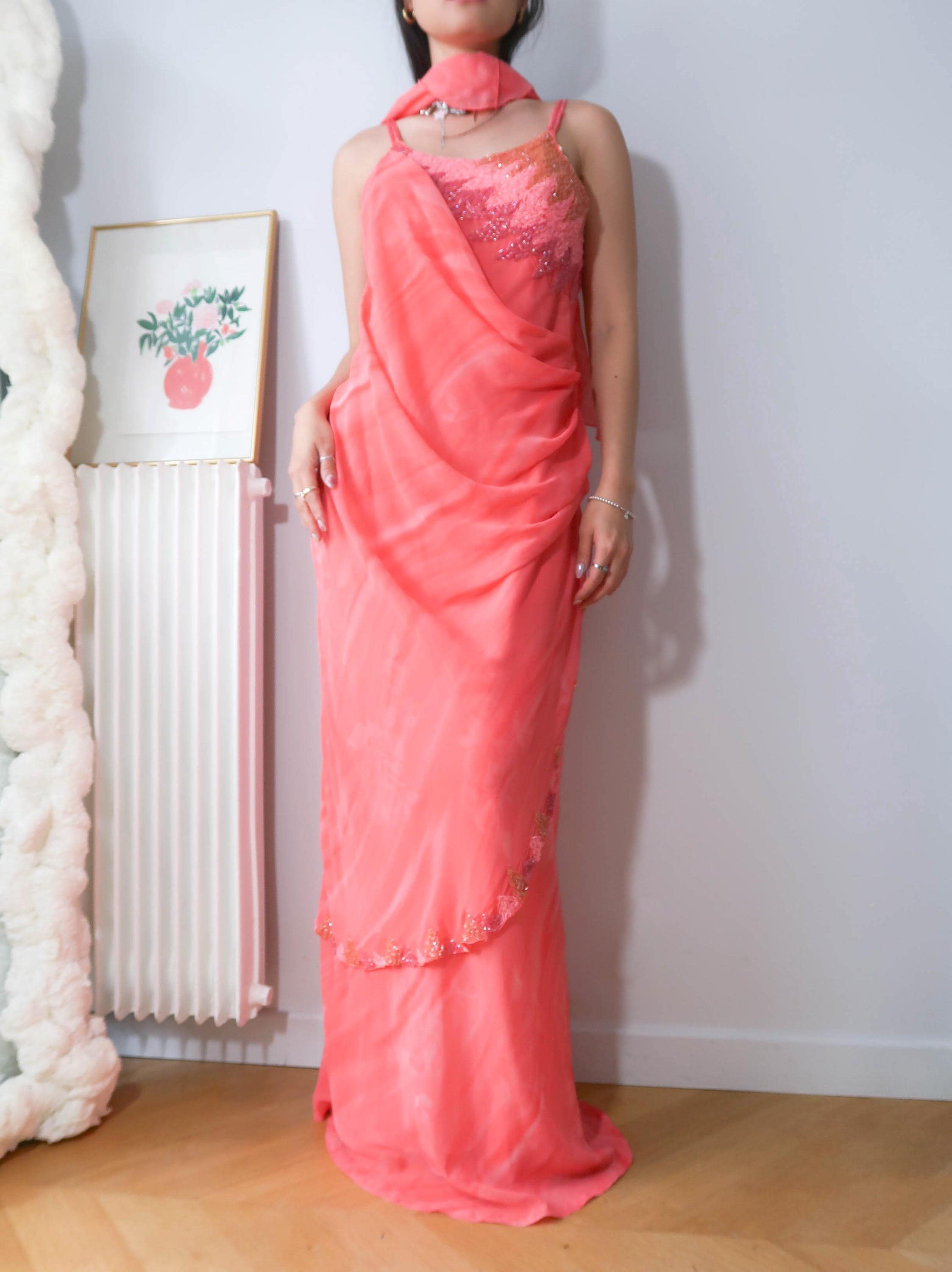 Vintage Party Glam Elegant Chic Beaded Evening Dress