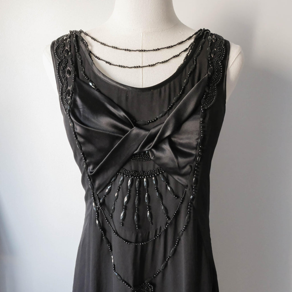 Vintage Belgian Gatsby inspired Beaded Silk Dress