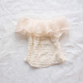 Vintage Coquette Cottage Fairy Cute Ruffled Bustier Top - Cream