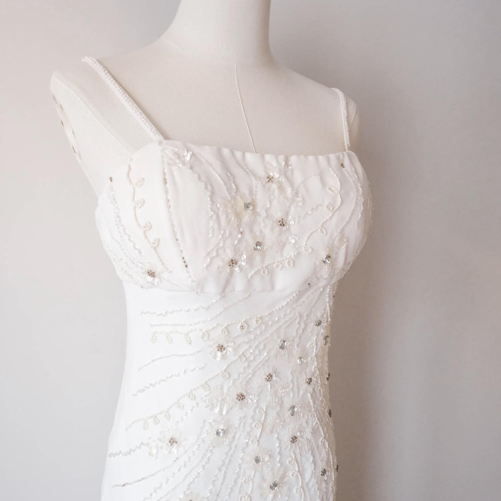 Vintage Gatsby-Era Glam Asymmetrical Embellished Dress