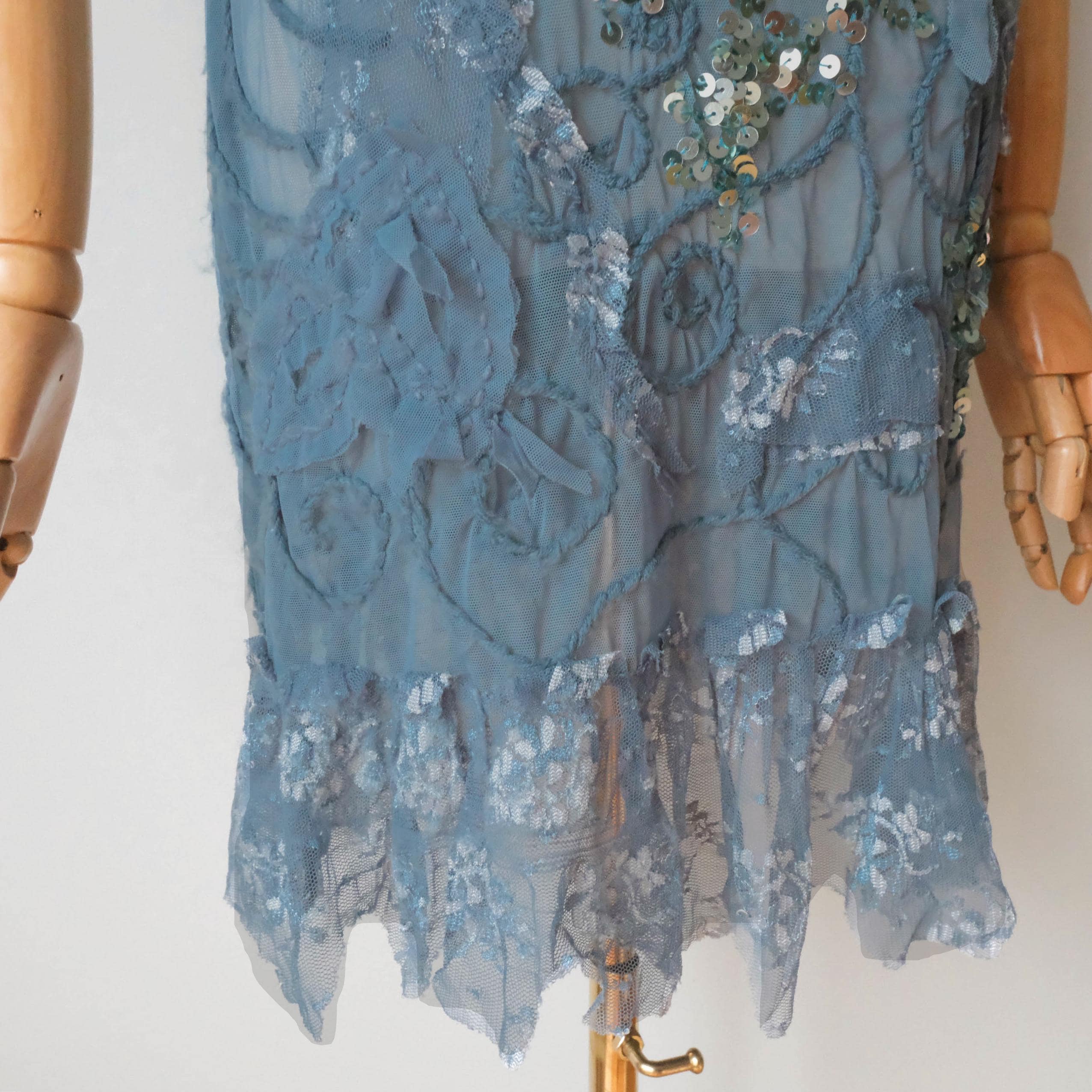 Vintage Embellished Off Shoulder Mini Dress