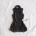 Vintage French Bubble Mini Dress with Cut out back