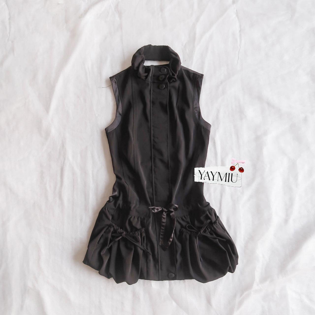 Vintage French Bubble Mini Dress with Cut out back