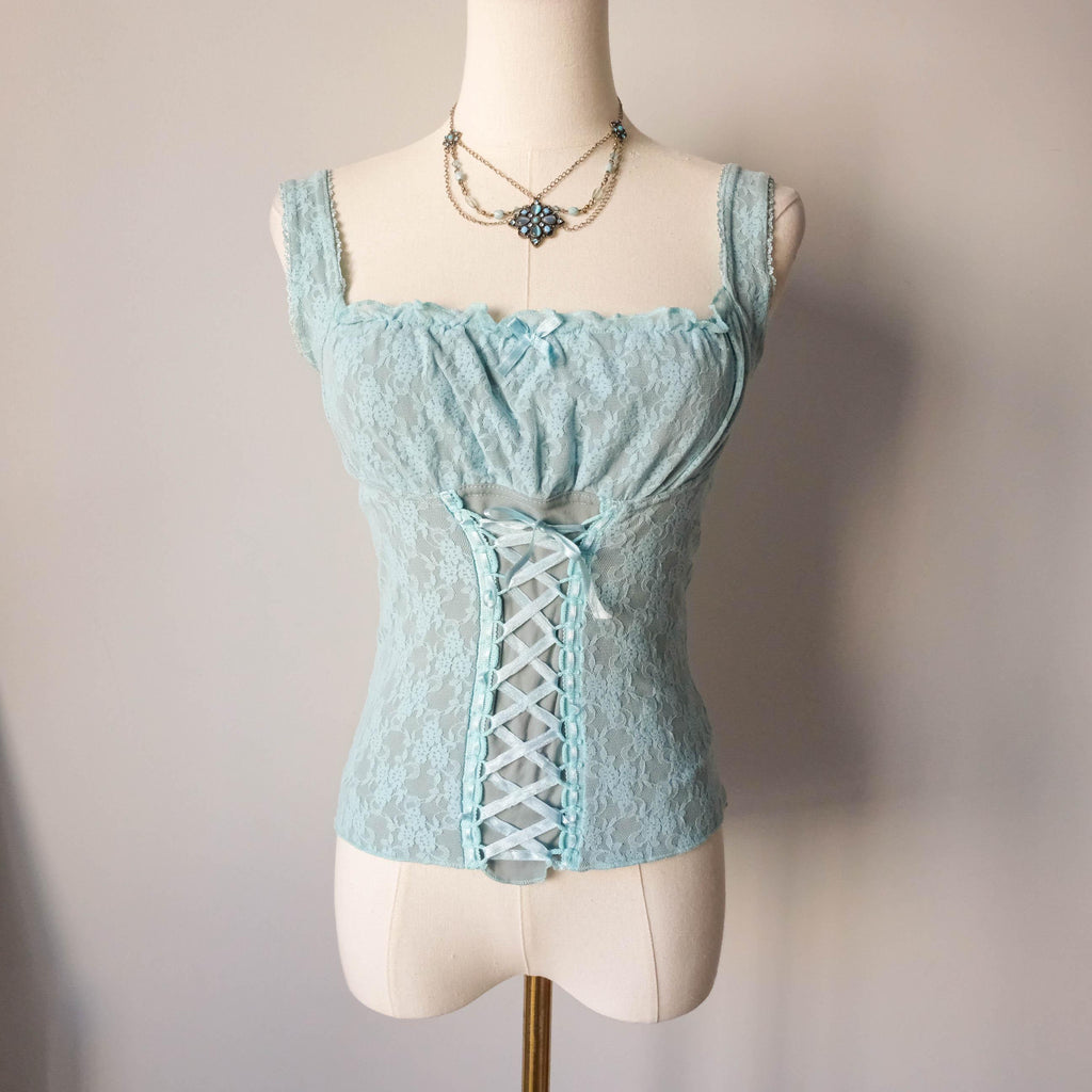 3 SUISSES Vintage Delicate Bustier Lace Top