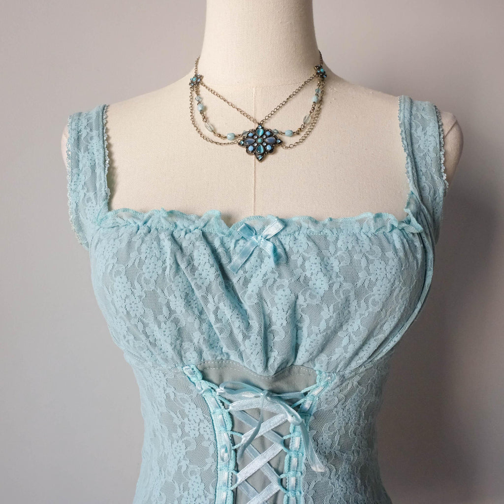 3 SUISSES Vintage Delicate Bustier Lace Top
