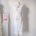 NOLITA Vintage Italian White Stretchy Lace Midi Dress