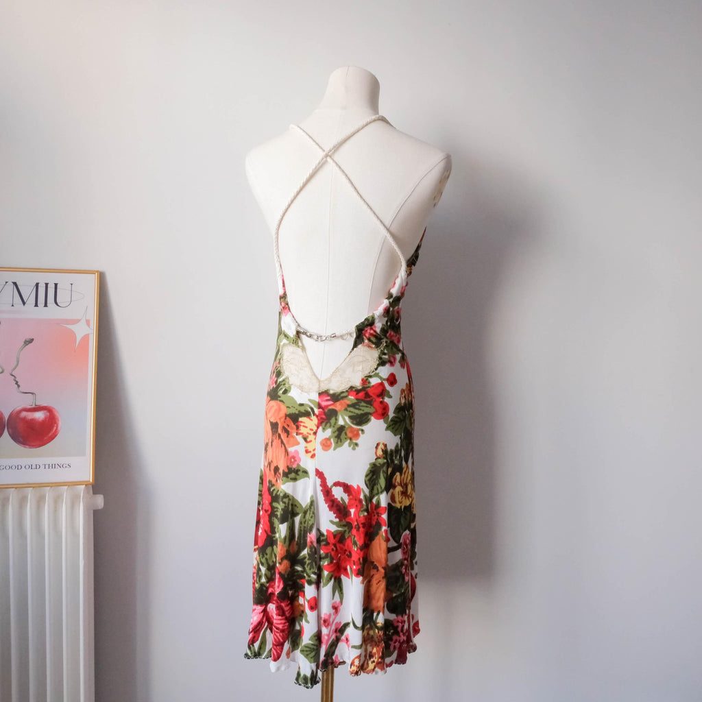 GF GIANFRANCO FERRE Vintage Backless Halter Dress