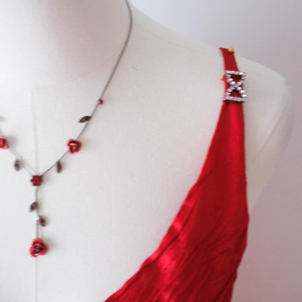 Vintage Party Glam Elegant Chic Beaded Gown Red Valentine Dream Gown