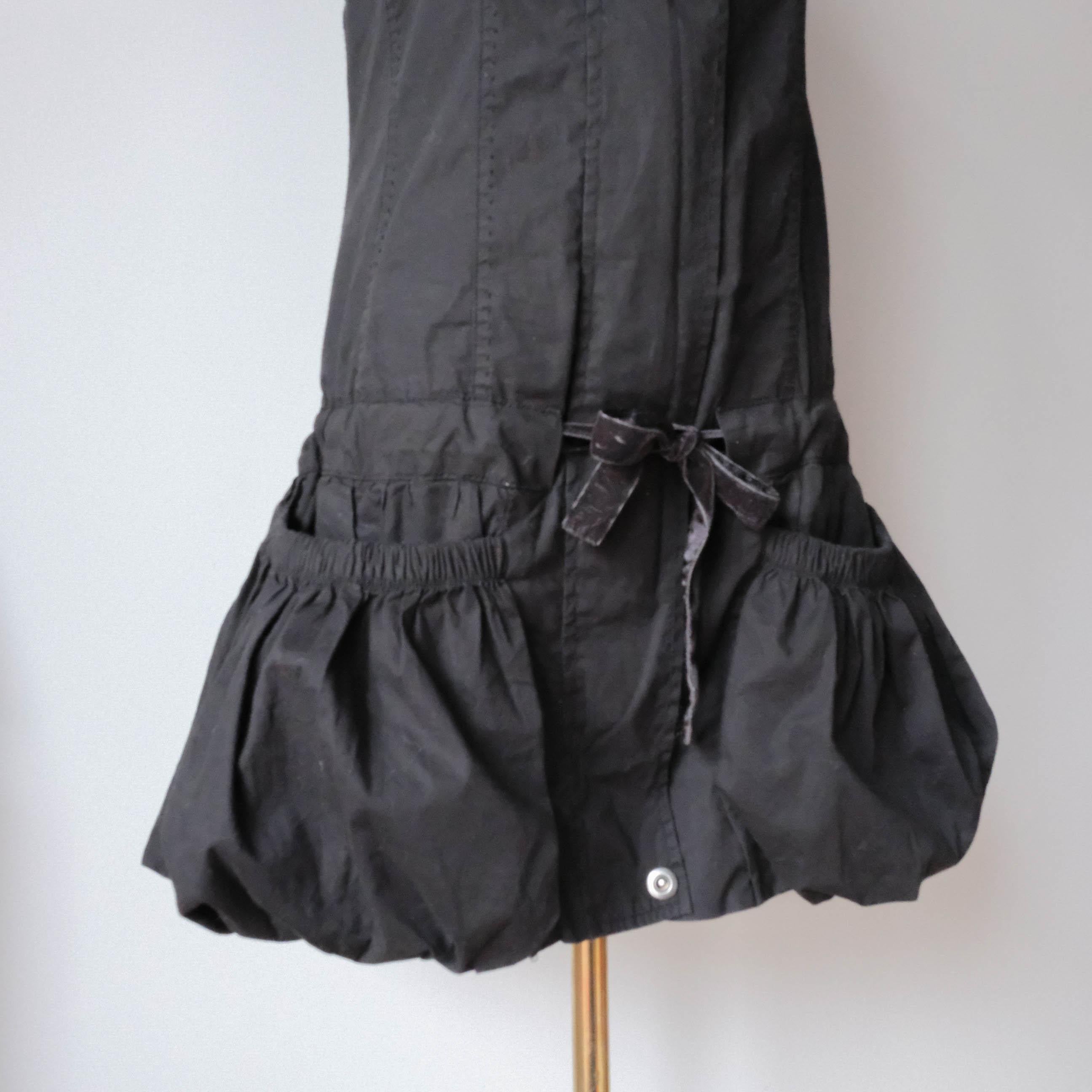 Vintage French Bubble Mini Dress with Cut out back Gorpcore
