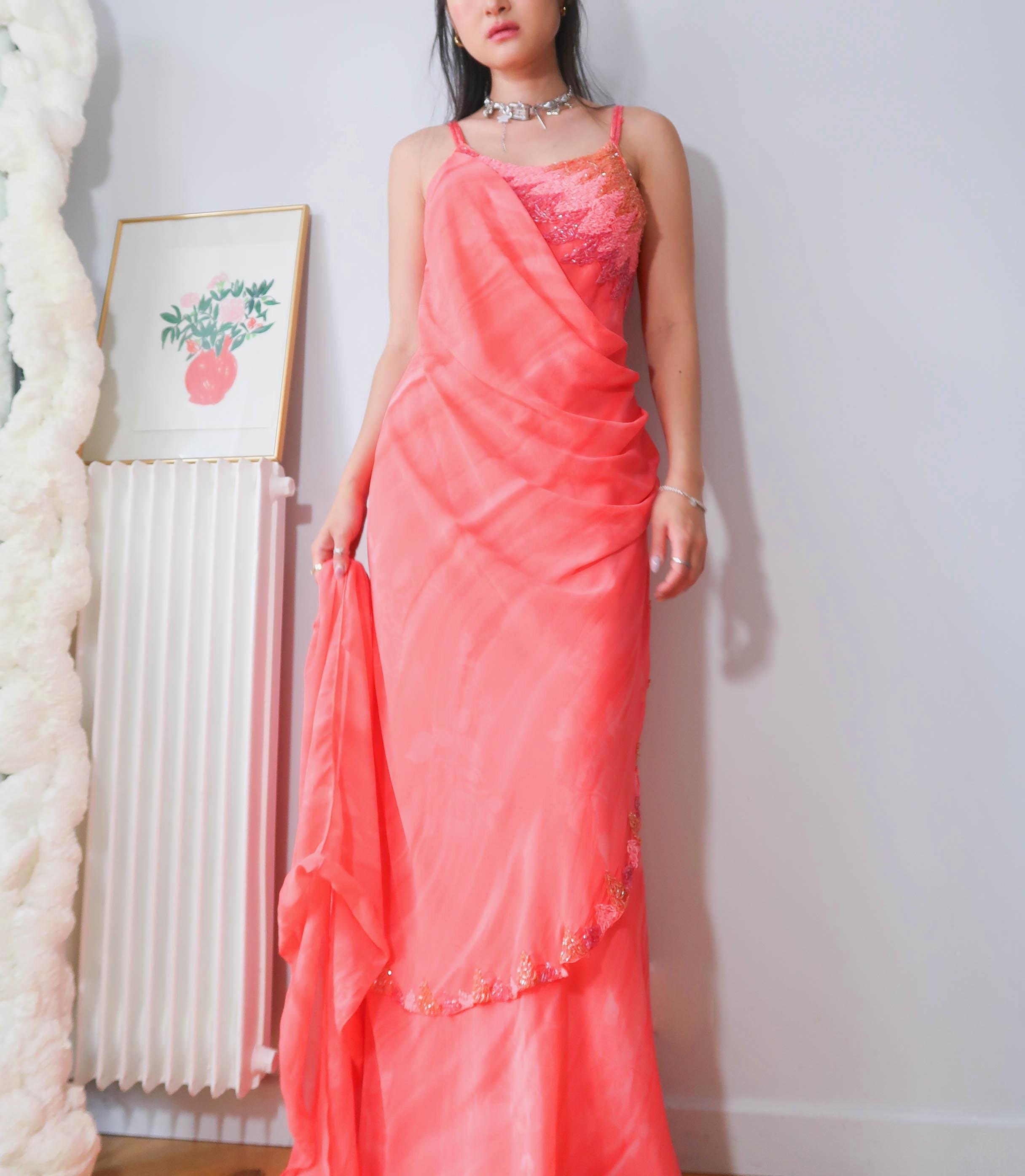 Vintage Party Glam Elegant Chic Beaded Evening Dress