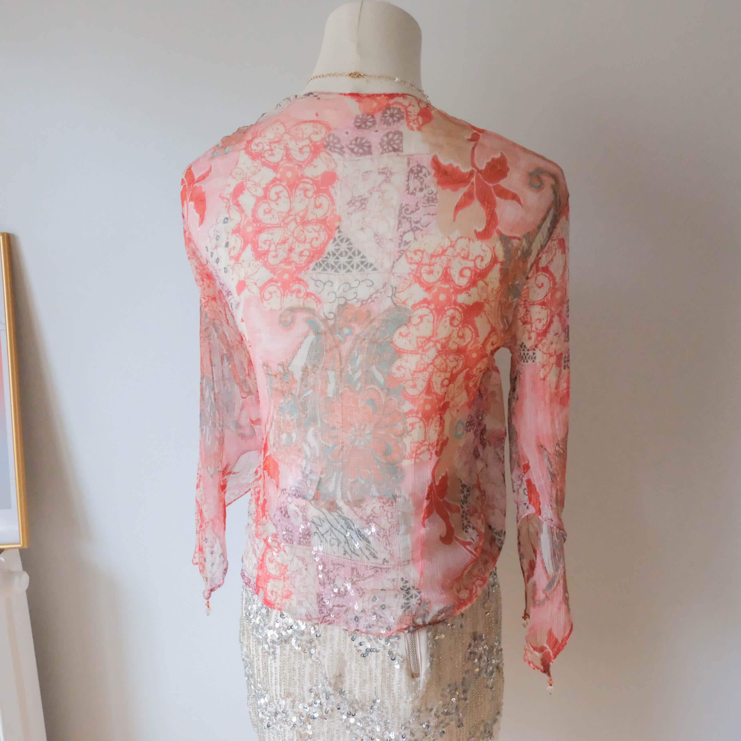 DERHY Vintage Fairy Embellished Sheer Top