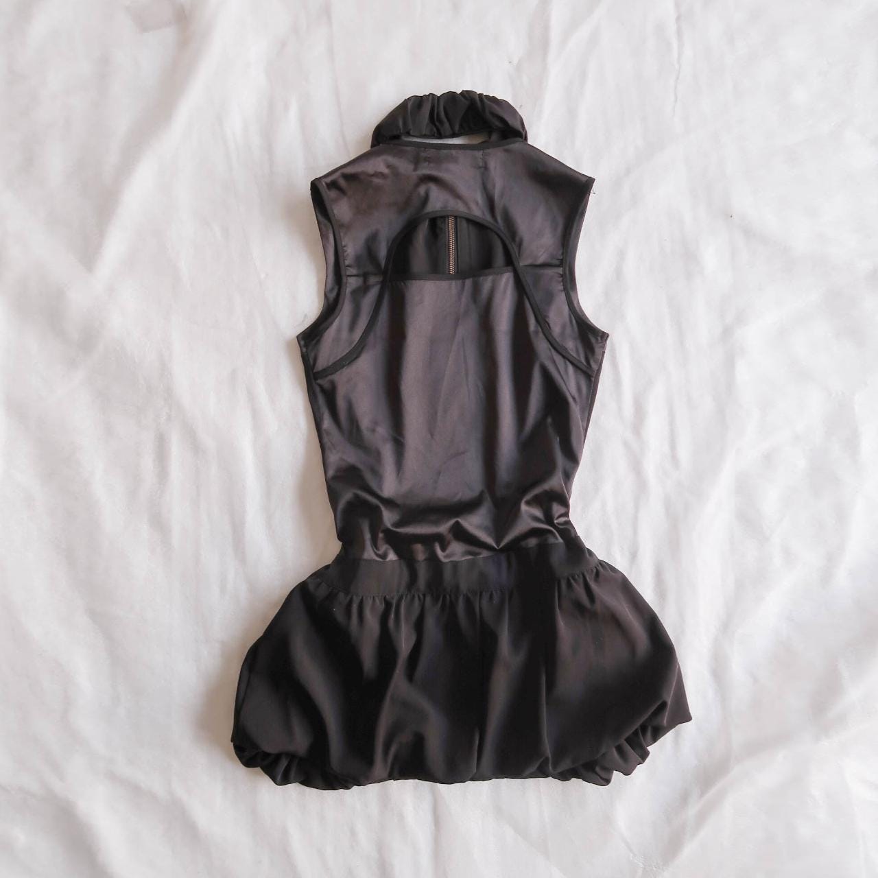Vintage French Bubble Mini Dress with Cut out back