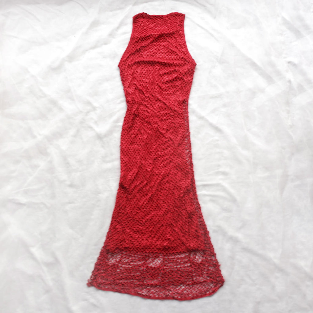 Vintage Party Beaded Crochet Maxi Dress