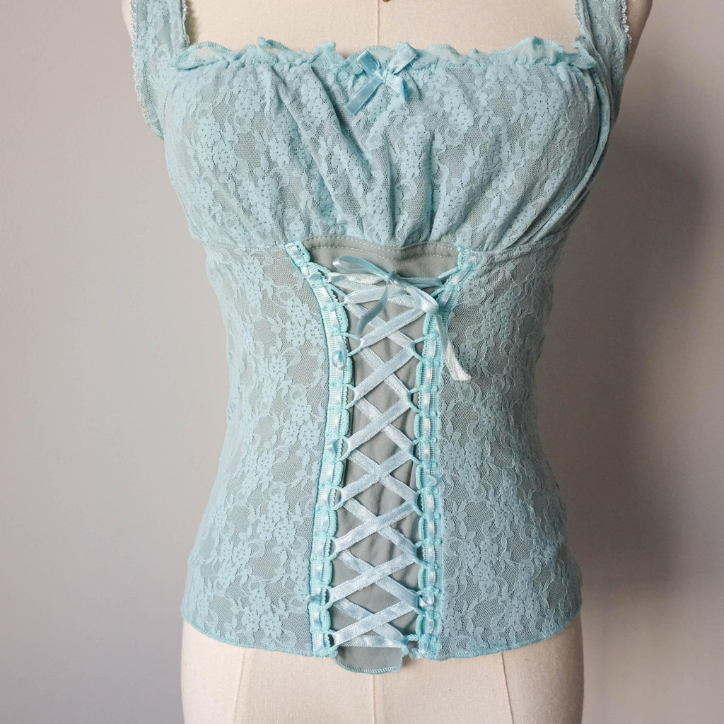 3 SUISSES Vintage Delicate Bustier Lace Top