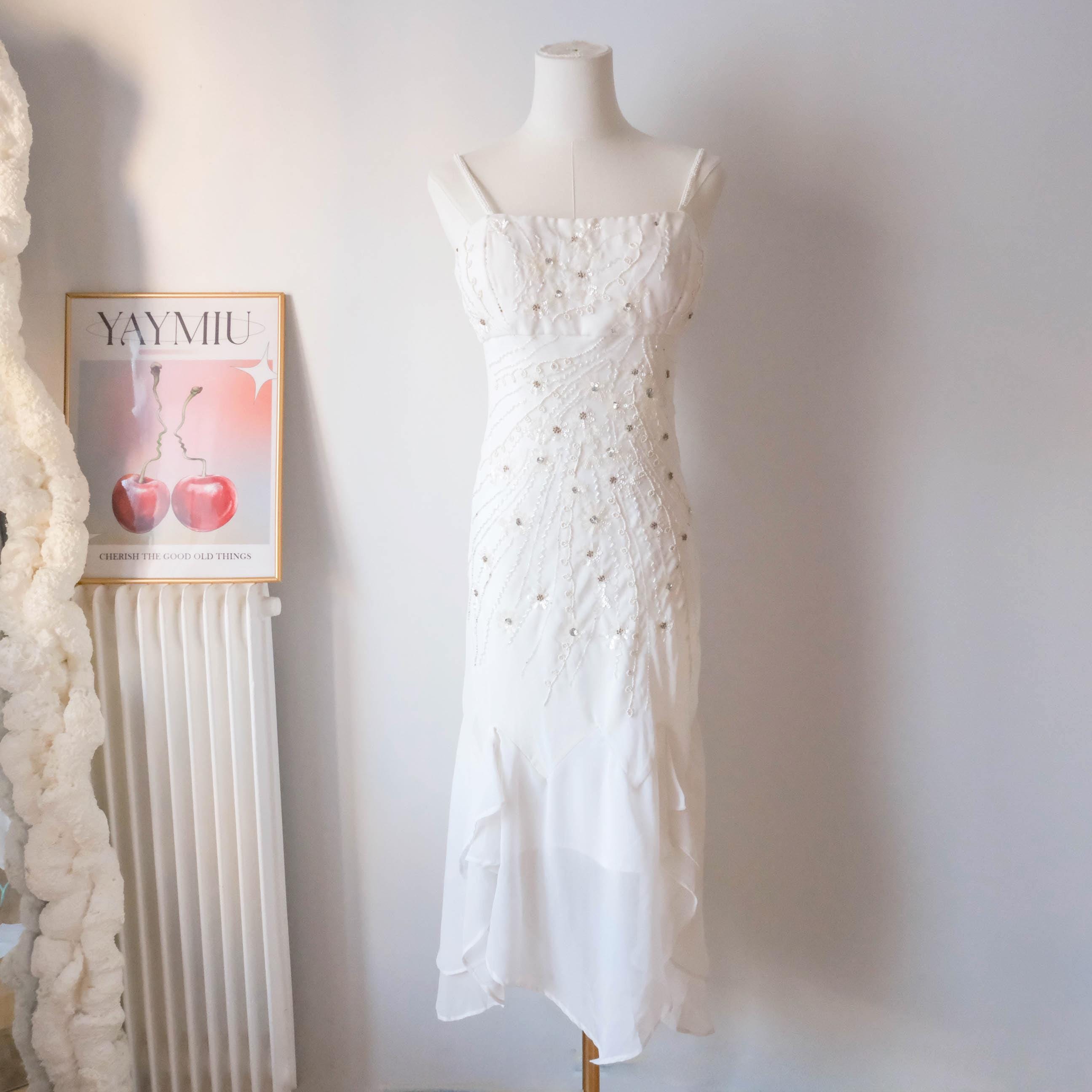 Vintage Gatsby-Era Glam Asymmetrical Embellished Dress