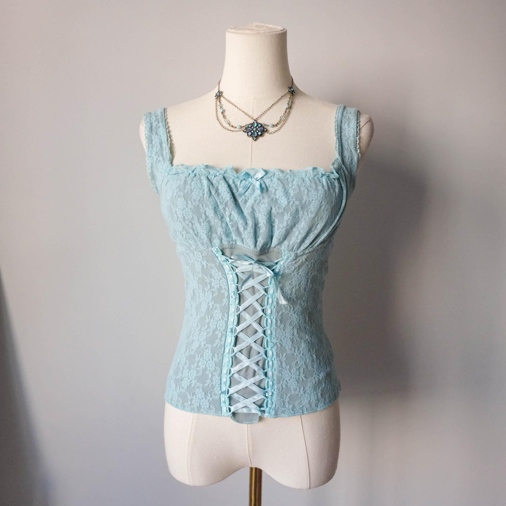 3 SUISSES Vintage Delicate Bustier Lace Top