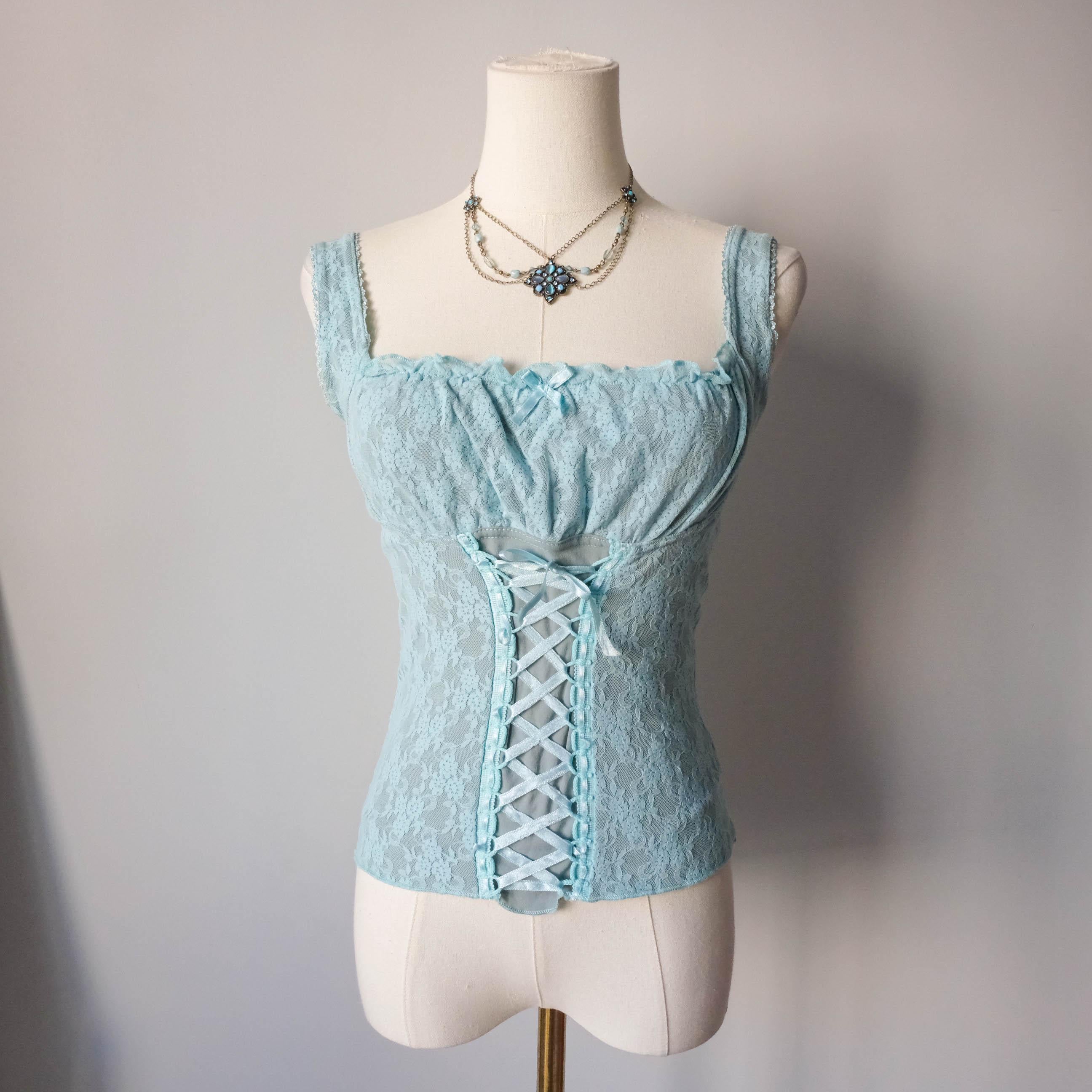 3 SUISSES Vintage Delicate Bustier Lace Top