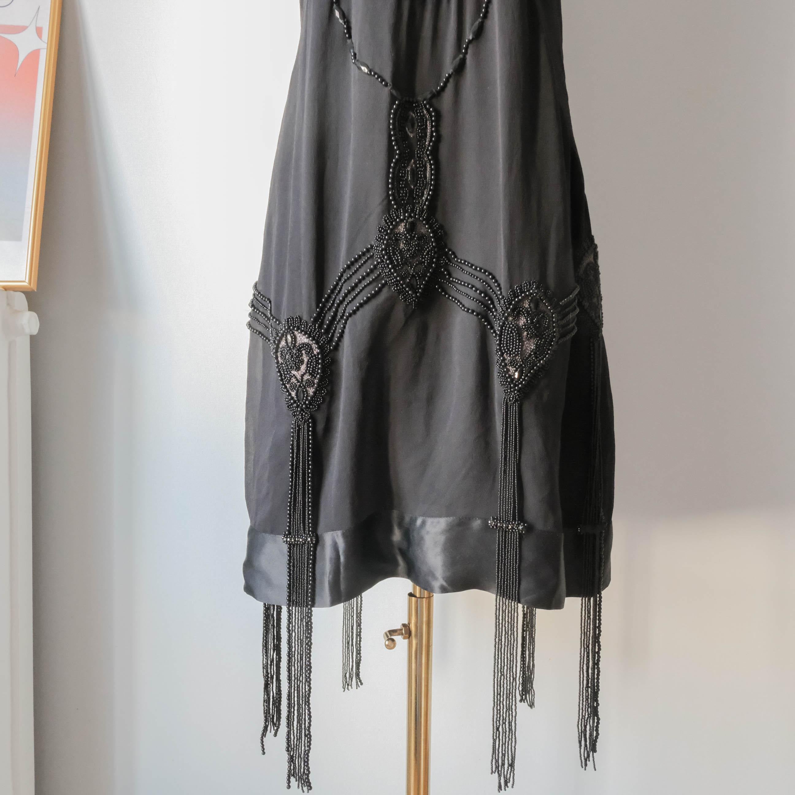 Vintage Belgian Gatsby inspired Beaded Silk Dress