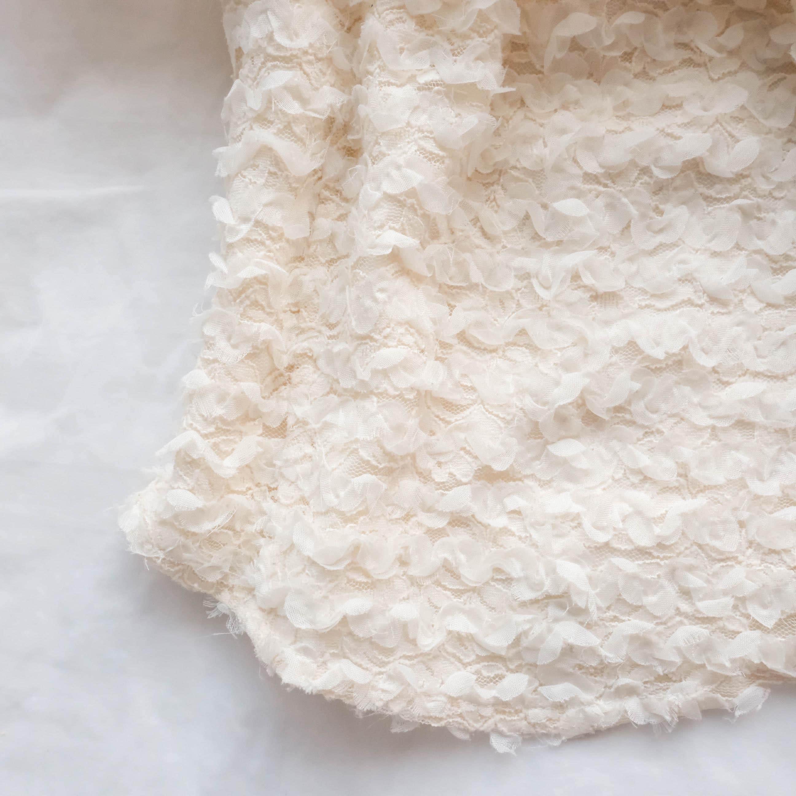Vintage Coquette Cottage Fairy Cute Ruffled Bustier Top - Cream