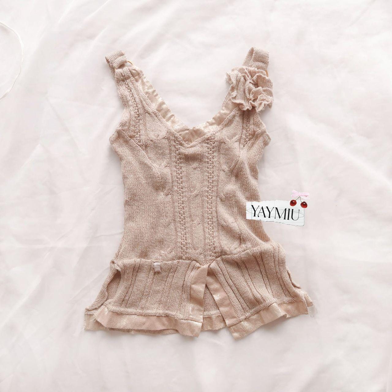 ZONE BLEUE Vintage Fairy Romantic Knit Cami Top