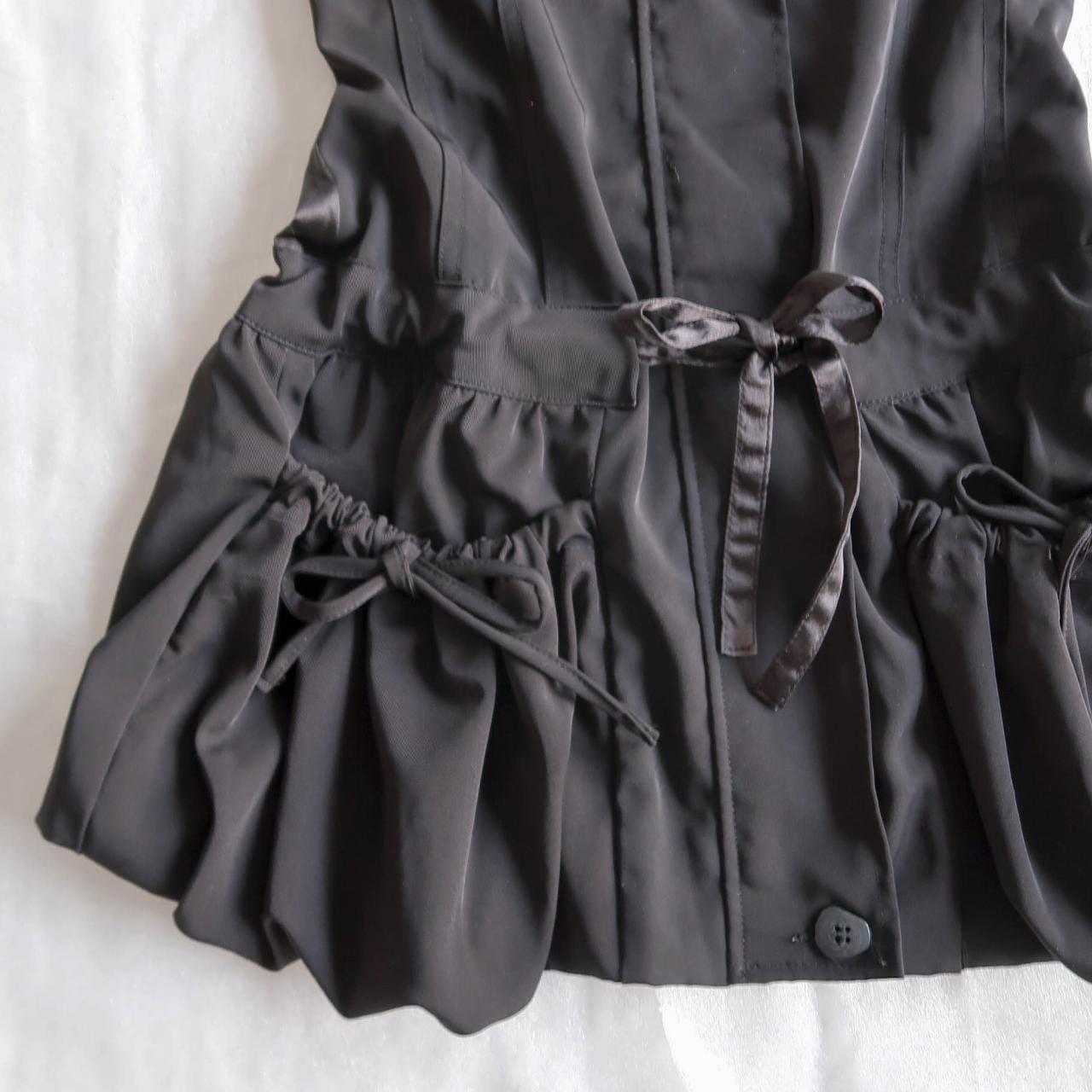 Vintage French Bubble Mini Dress with Cut out back