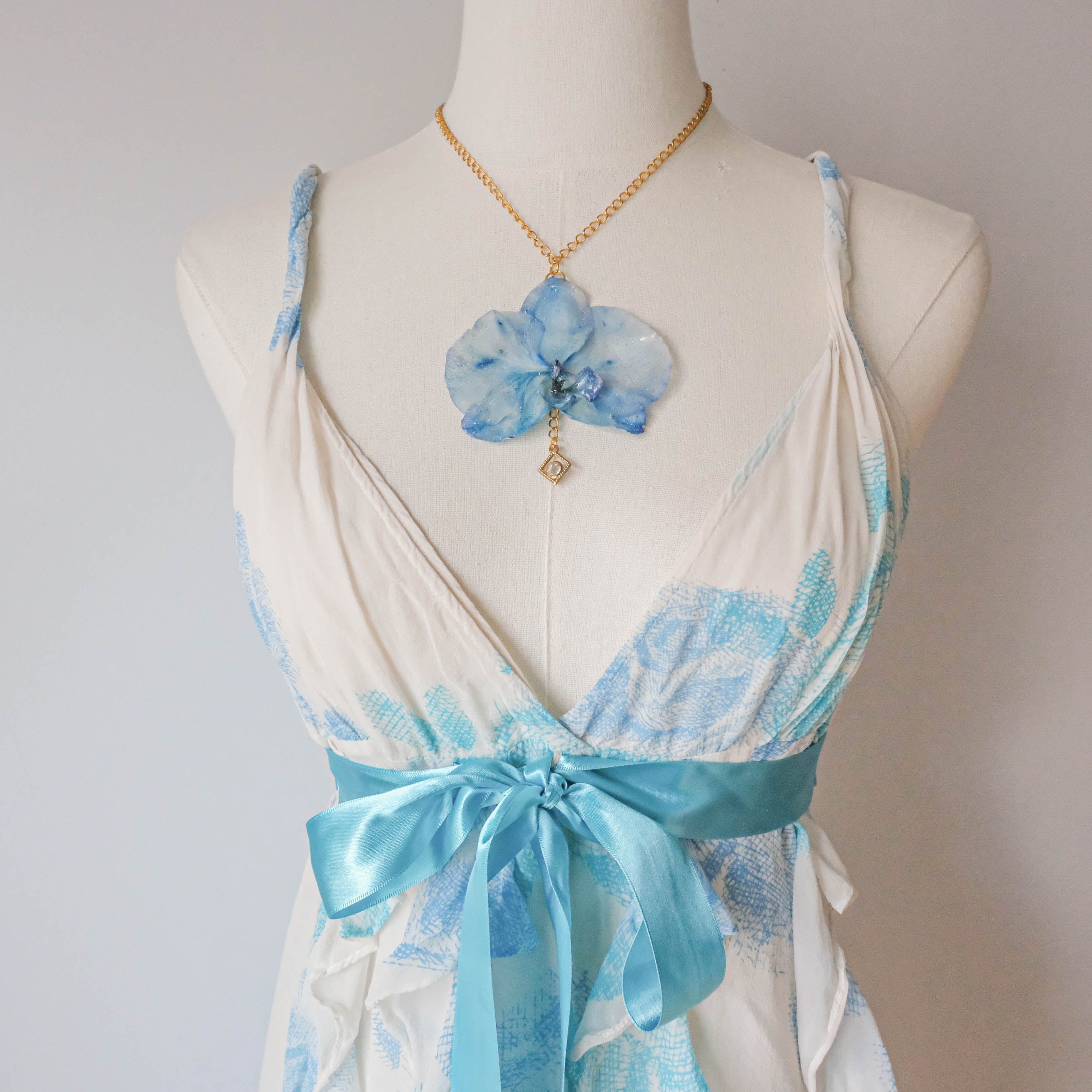 Vintage Romantic Floral Ruffled Silk Dress