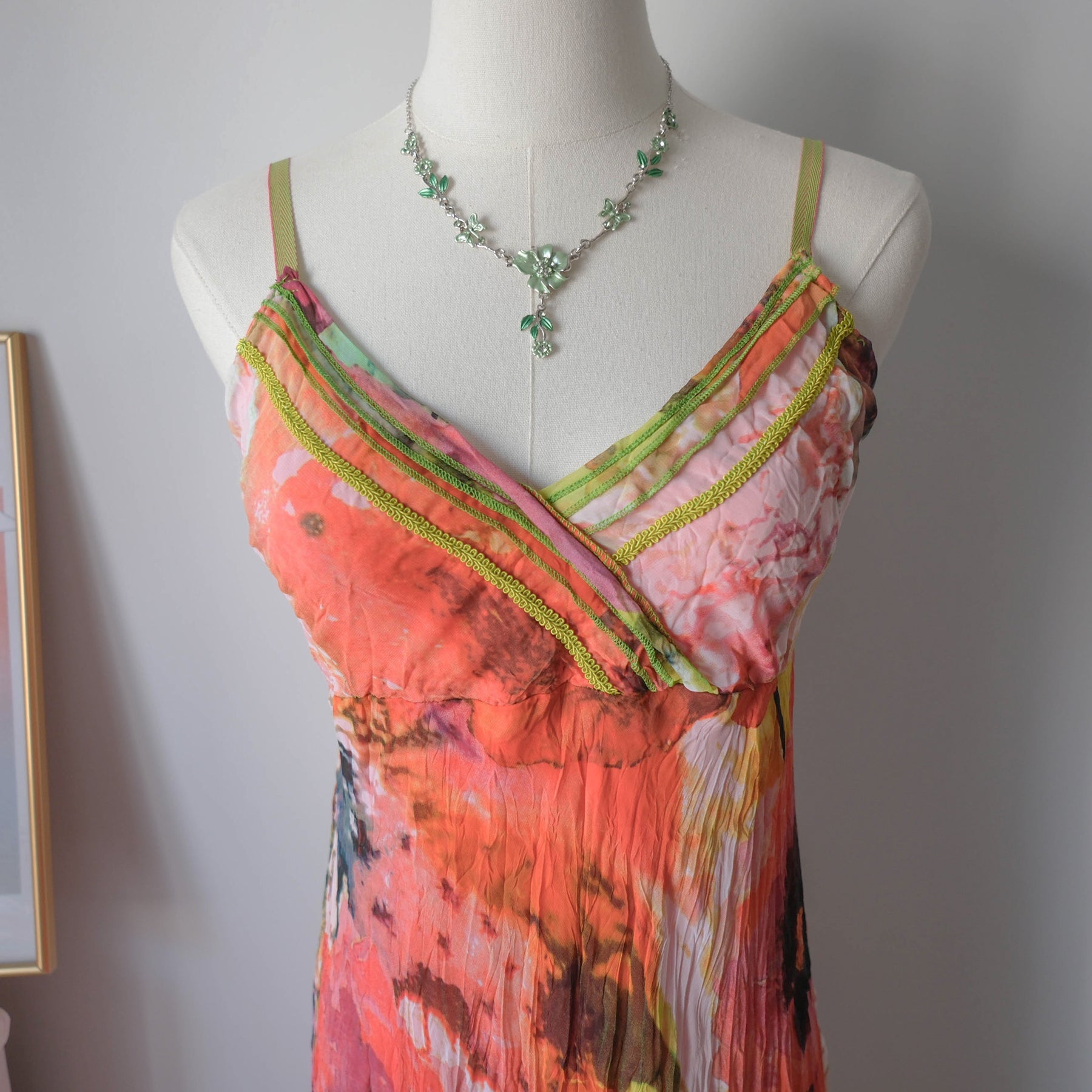 Vintage Asymmetrical Cami Midi Dress