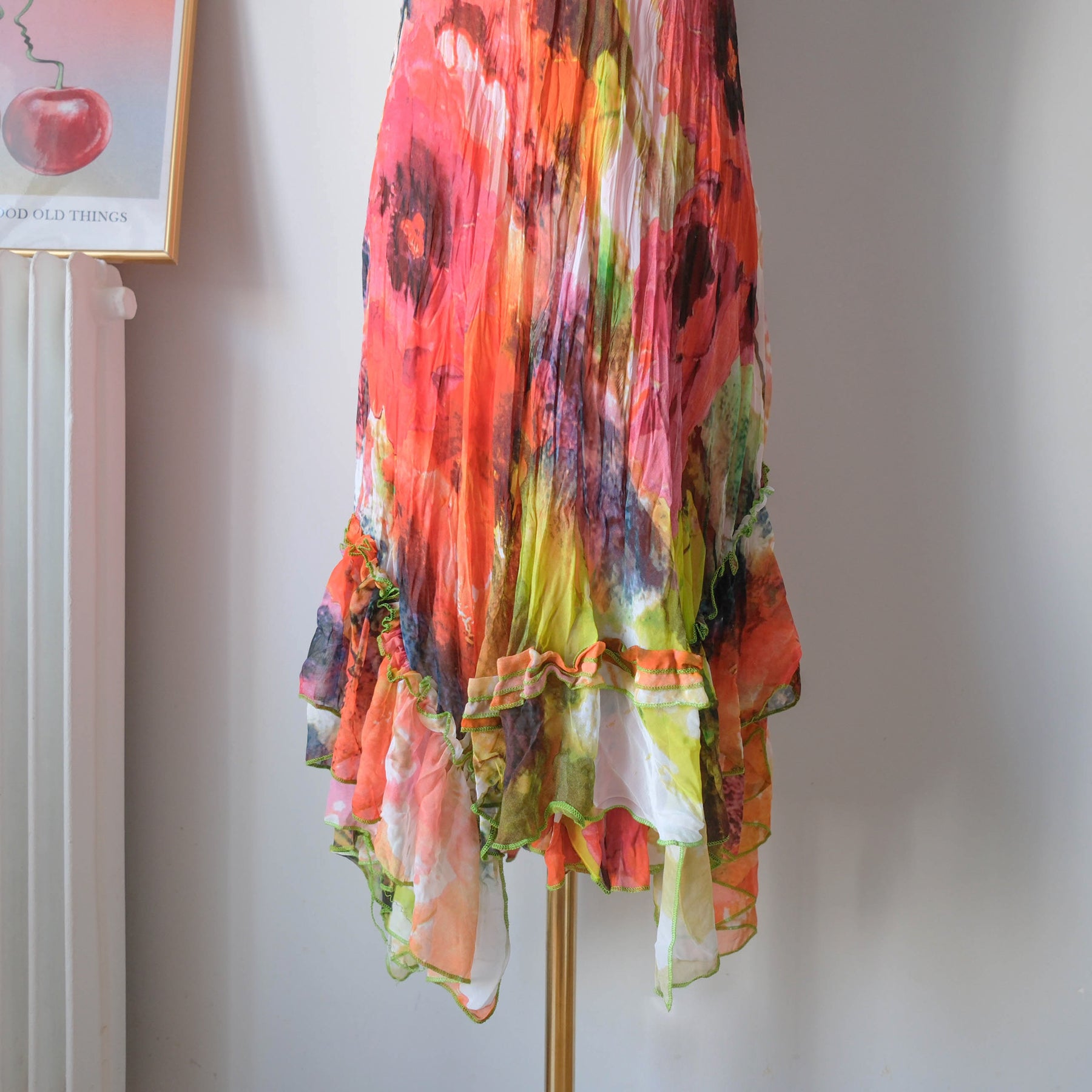 Vintage Asymmetrical Cami Midi Dress