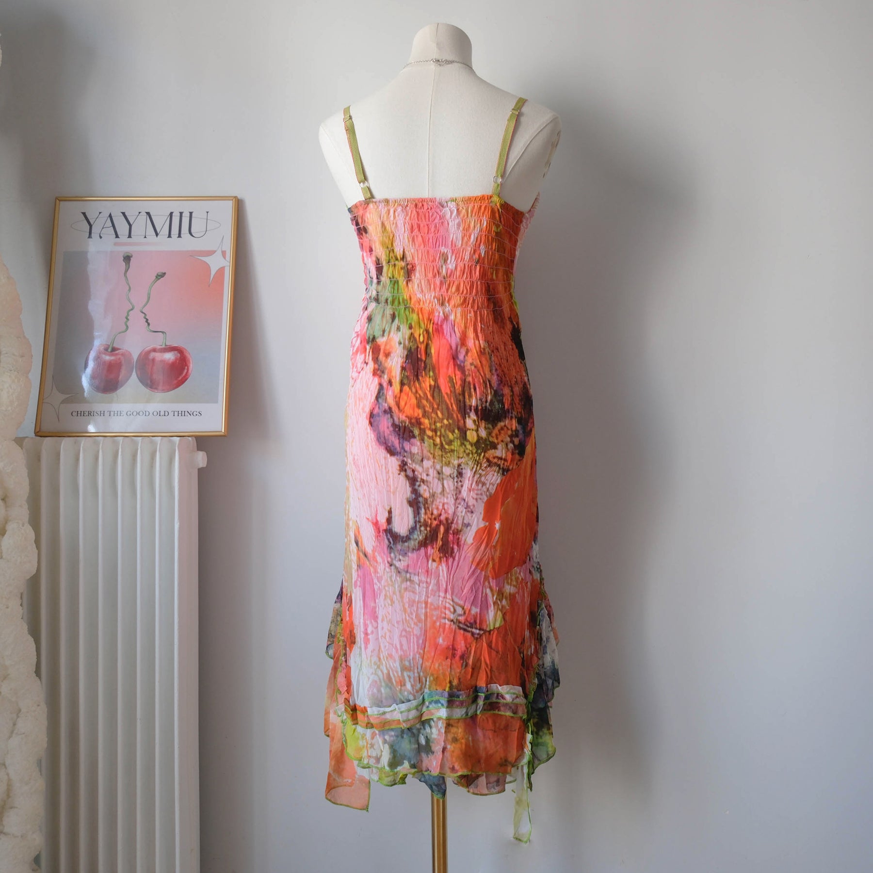 Vintage Asymmetrical Cami Midi Dress