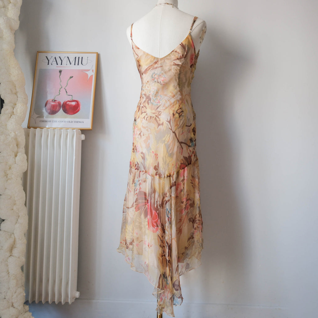 DERHY Vintage Beautiful Cottage Floral Embellisment Dress