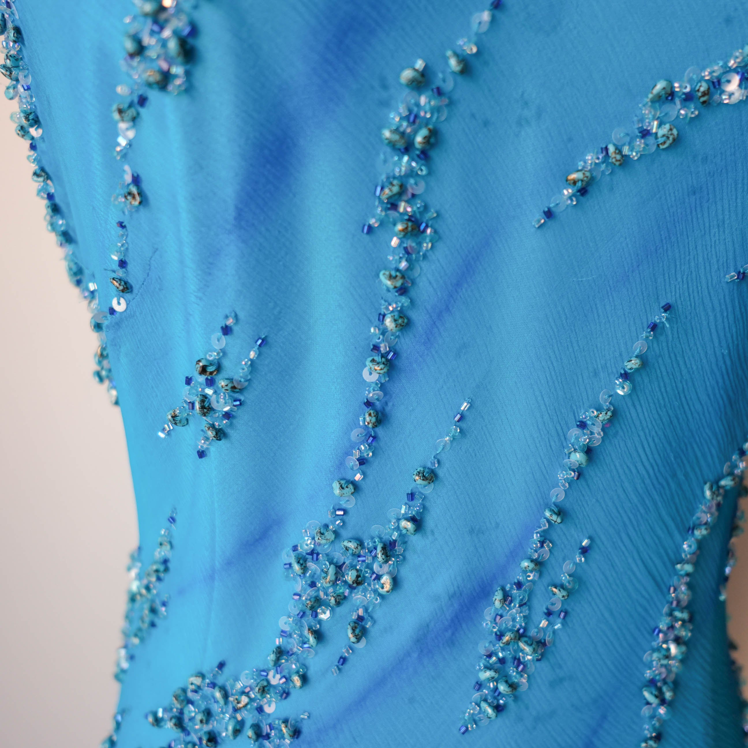 Vintage Beaded Silk Maxi Dress