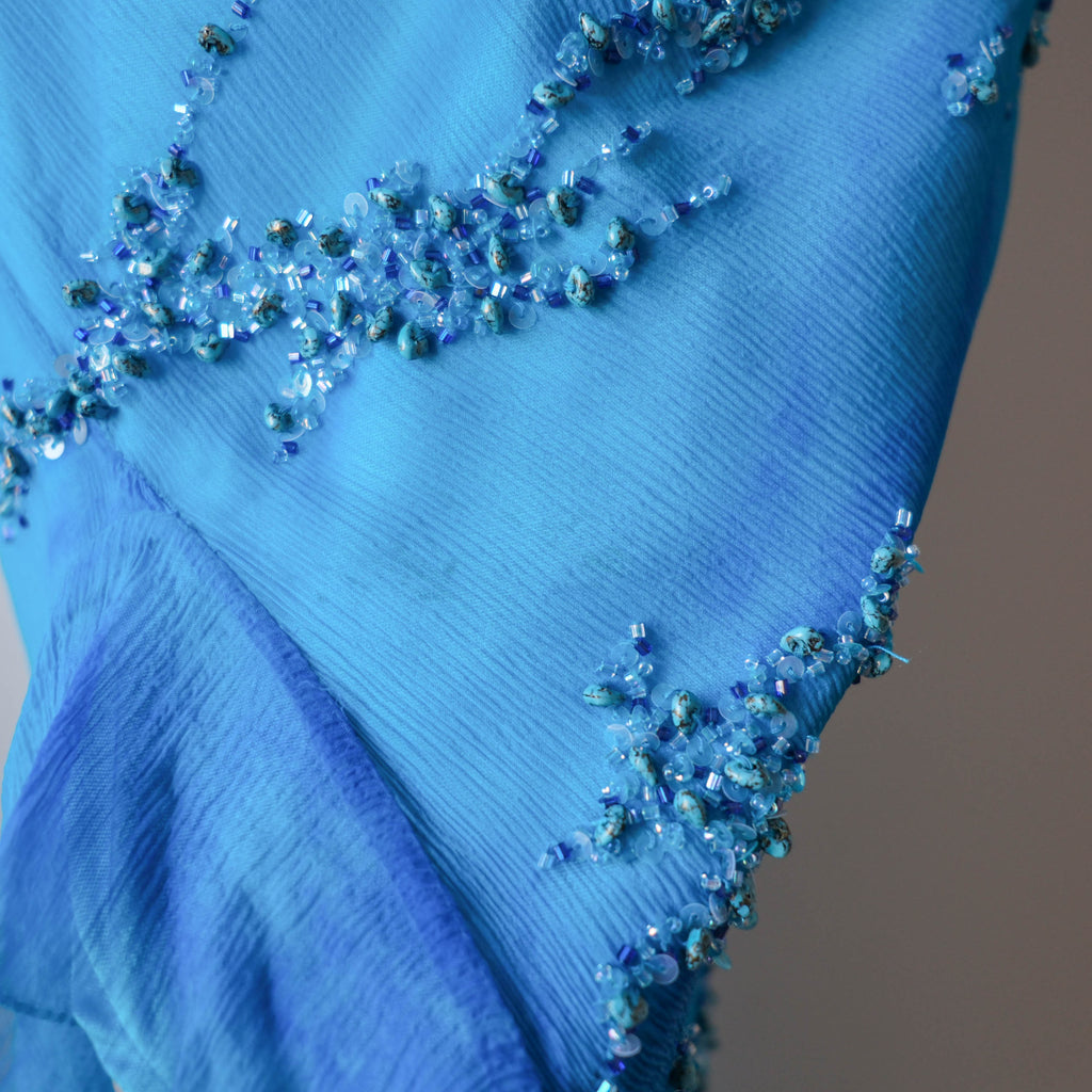 Vintage Beaded Silk Maxi Dress