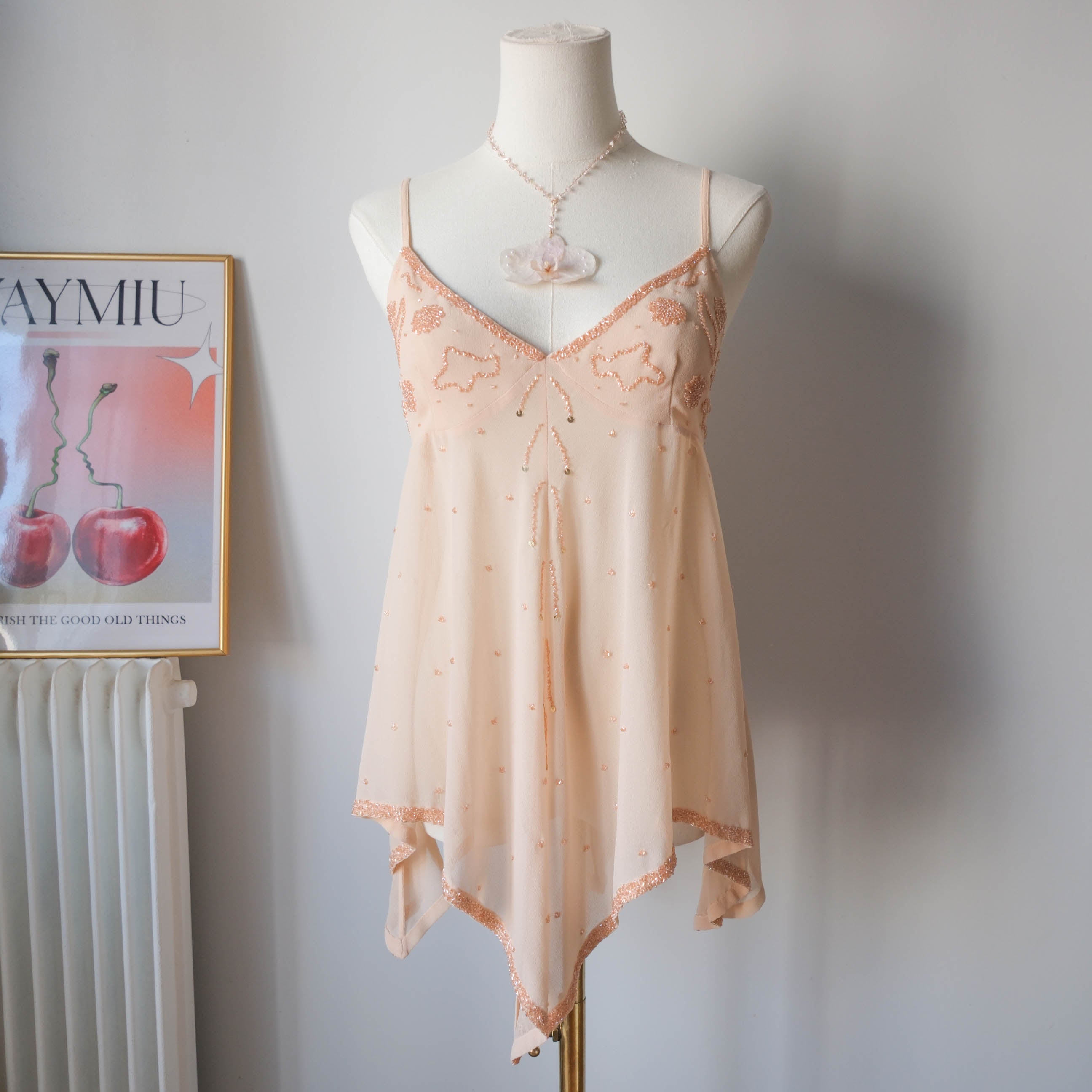 Vintage Fairy Festival Beach Beaded Cami Top
