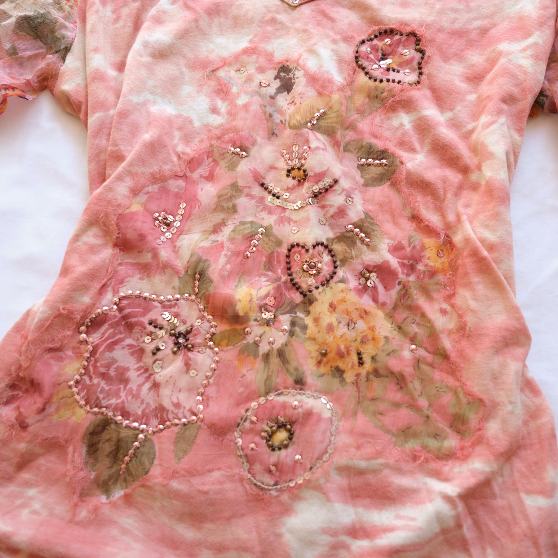 Vintage Cottage Beaded Floral Tshirt