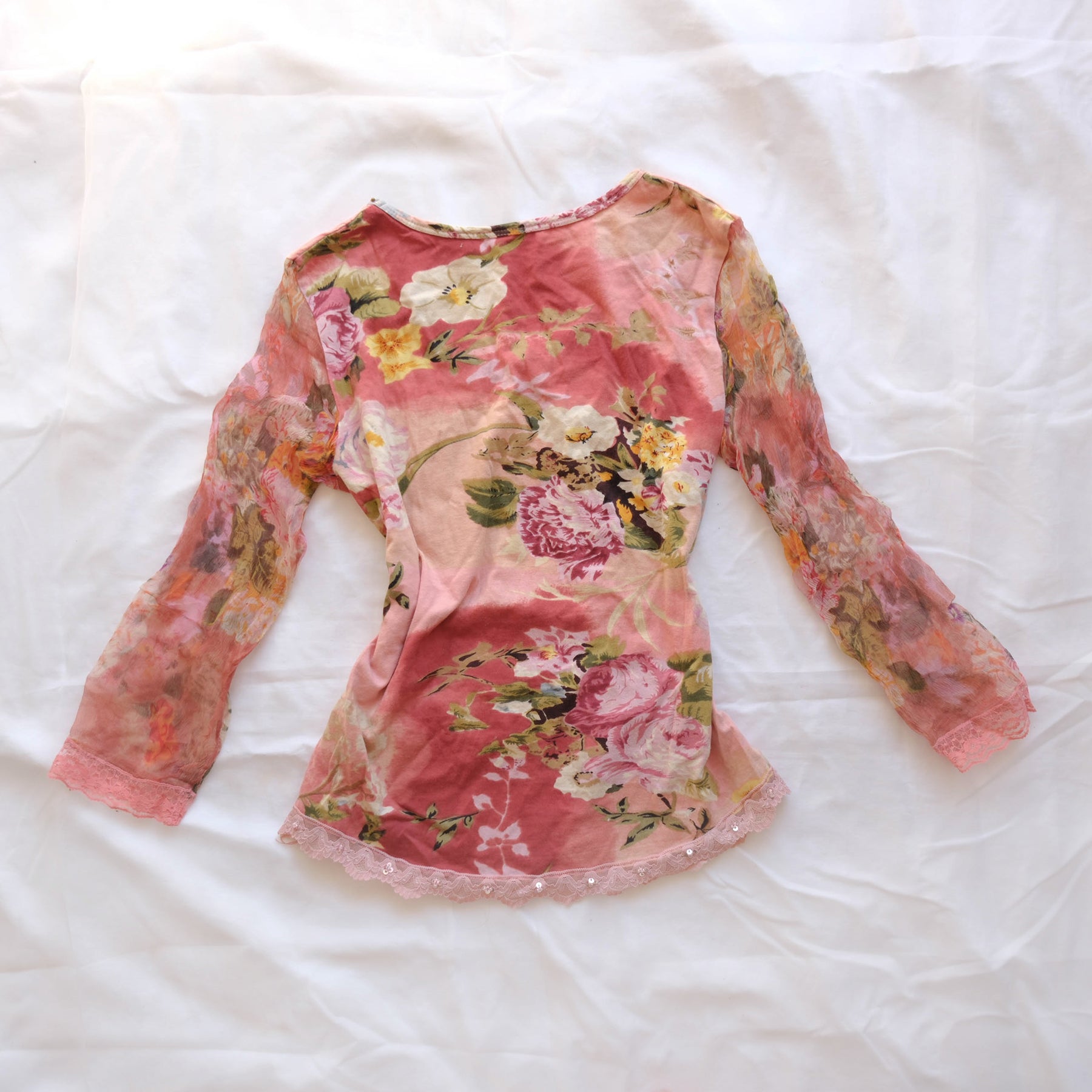 Vintage Cottage Beaded Floral Tshirt