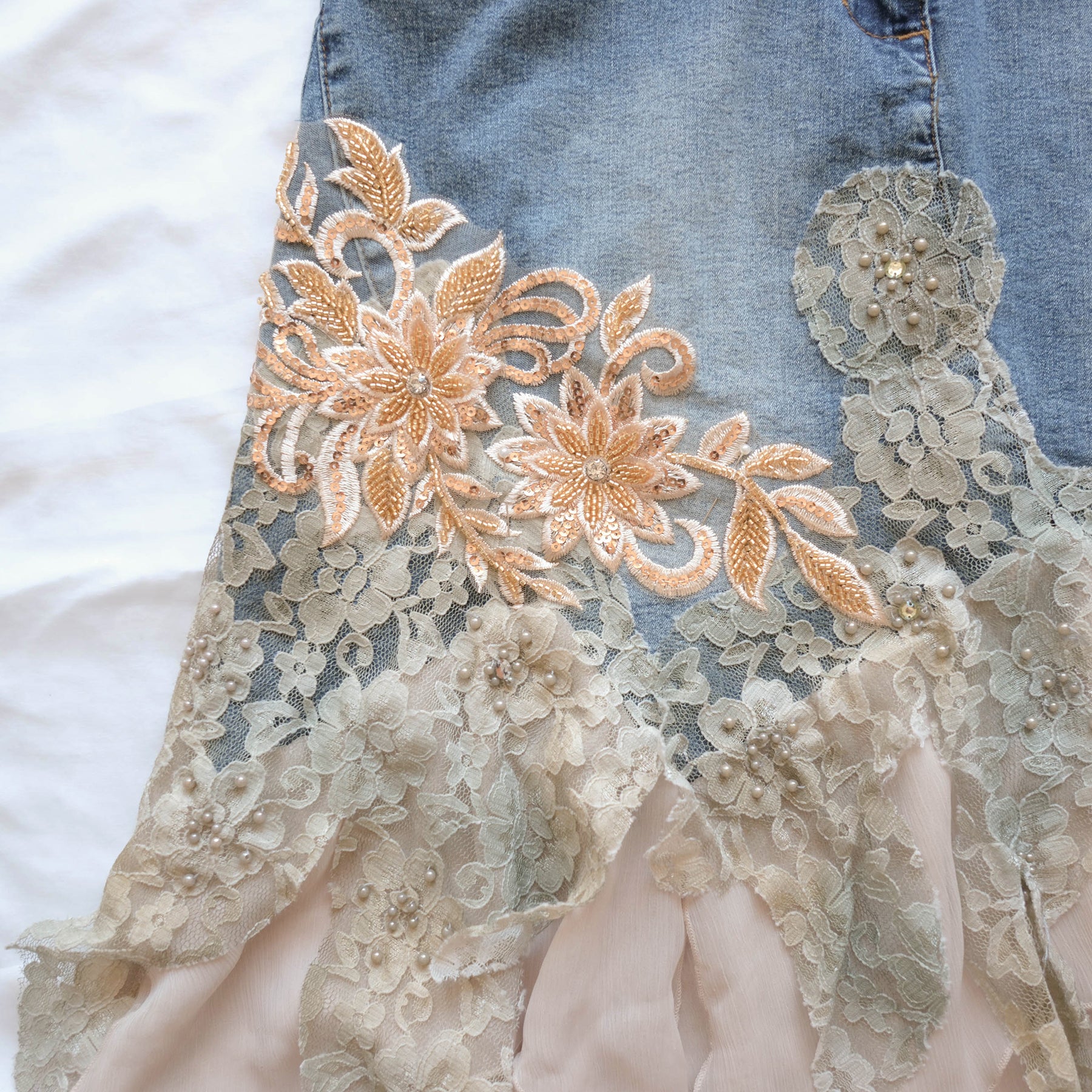 Vintage Fairycore Grunge Denim Skirt