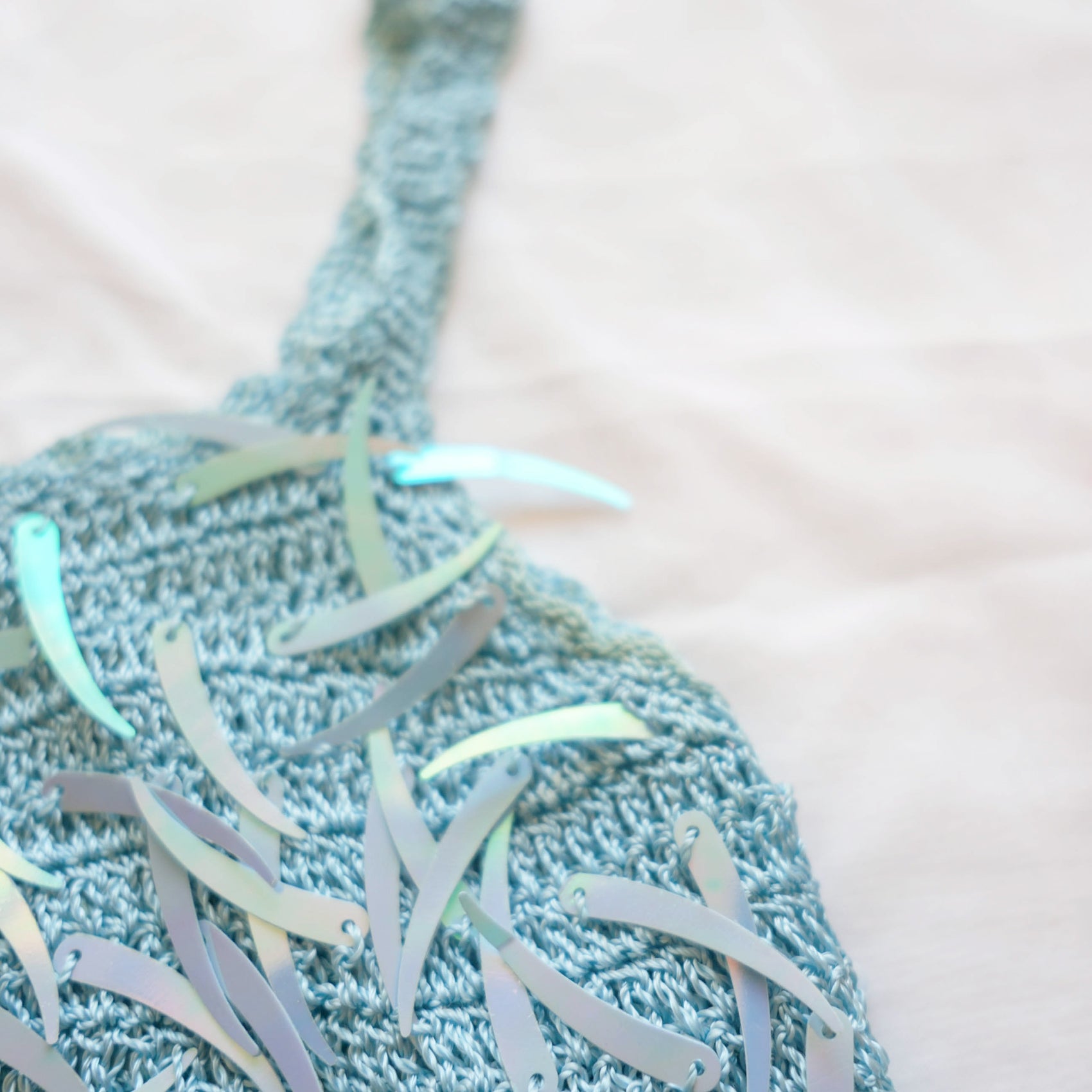 Vintage Crochet Sequins Crop Top