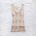 Vintage Beaded Crochet Tank Top Tunic