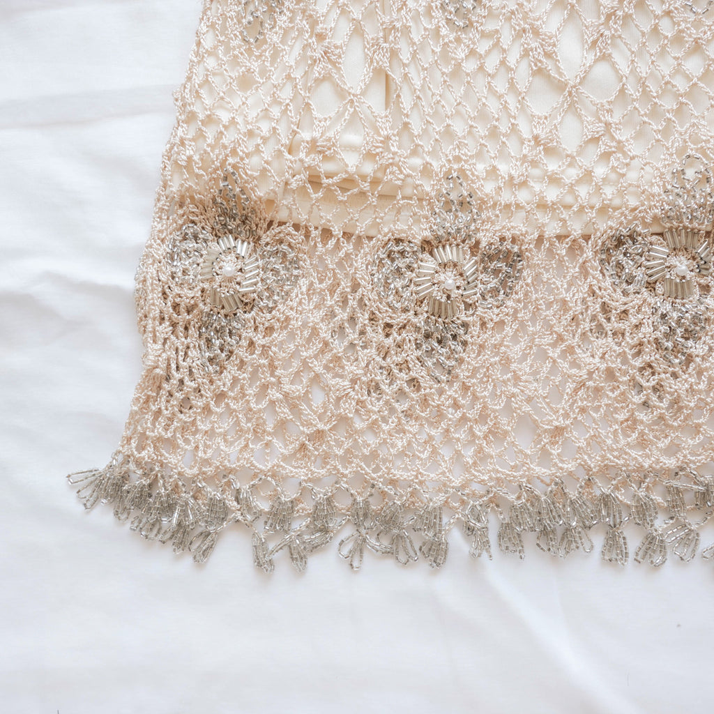Vintage Beaded Crochet Tank Top Tunic