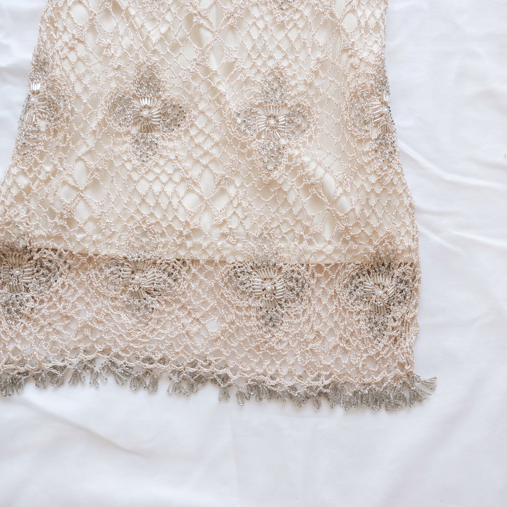 Vintage Beaded Crochet Tank Top Tunic