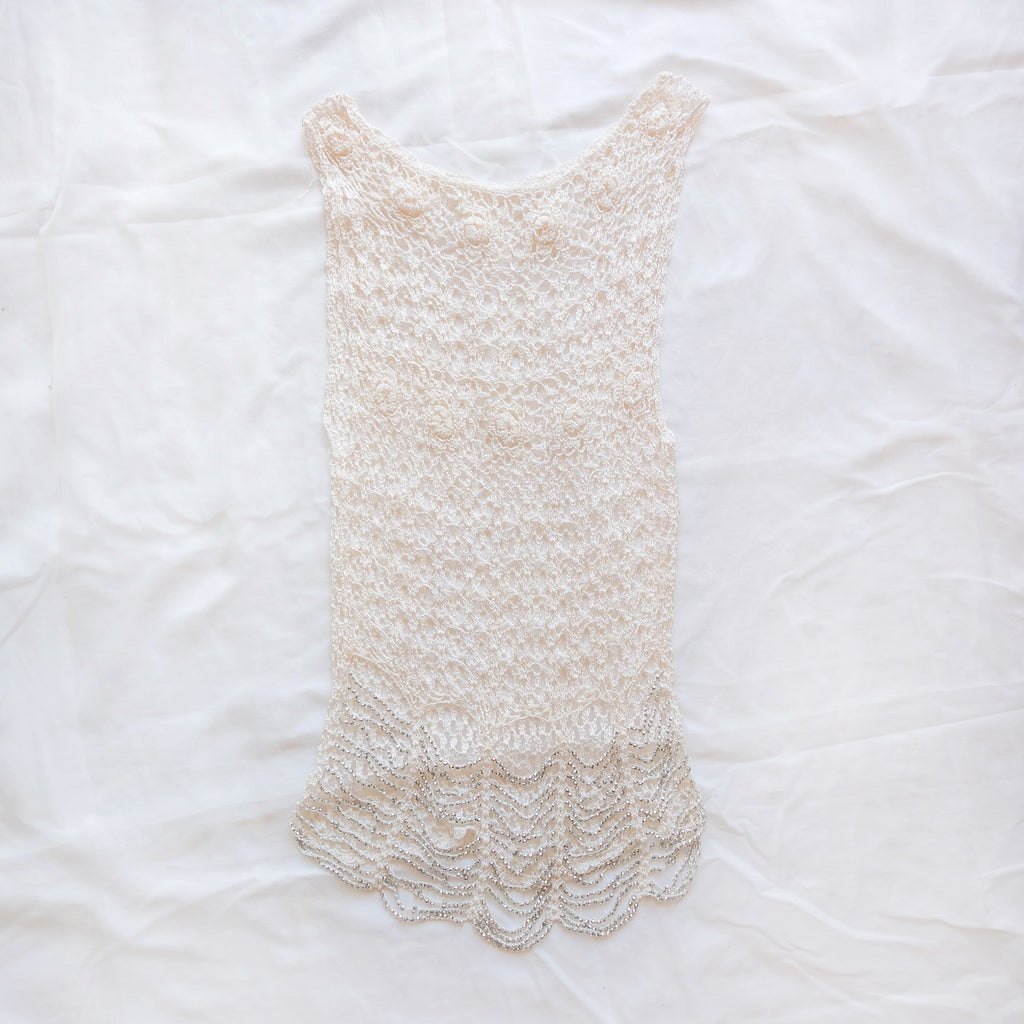 Vintage Sequins Crochet Tank Top