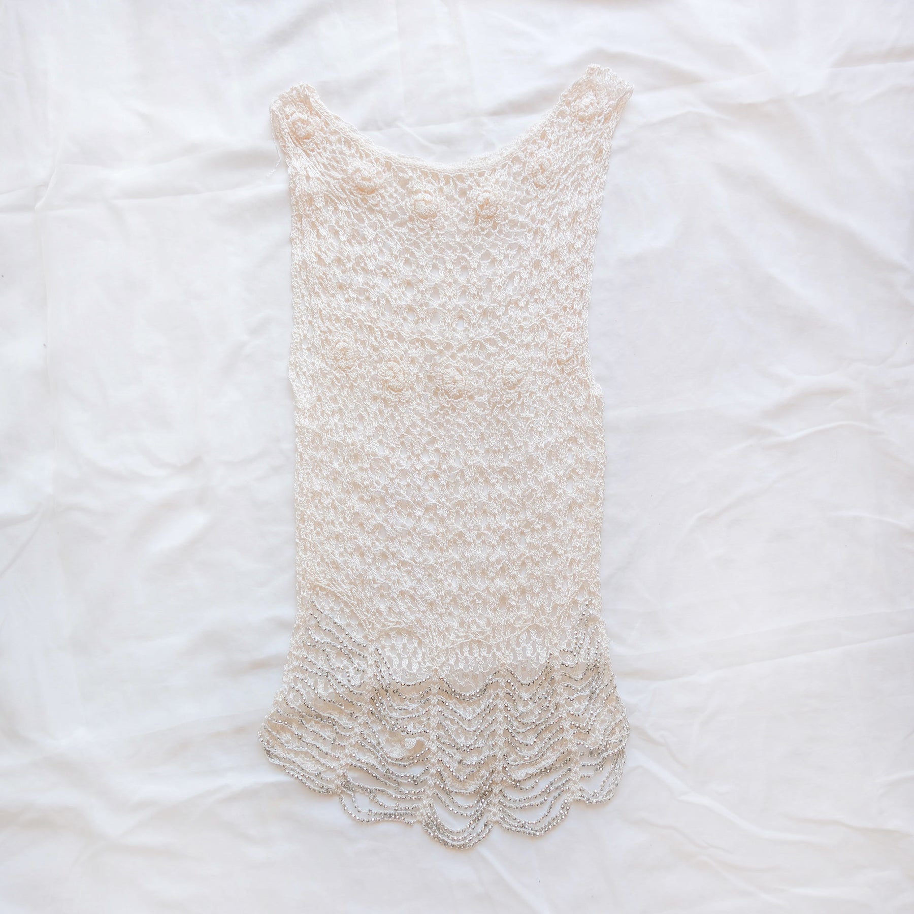 Vintage Sequins Crochet Tank Top