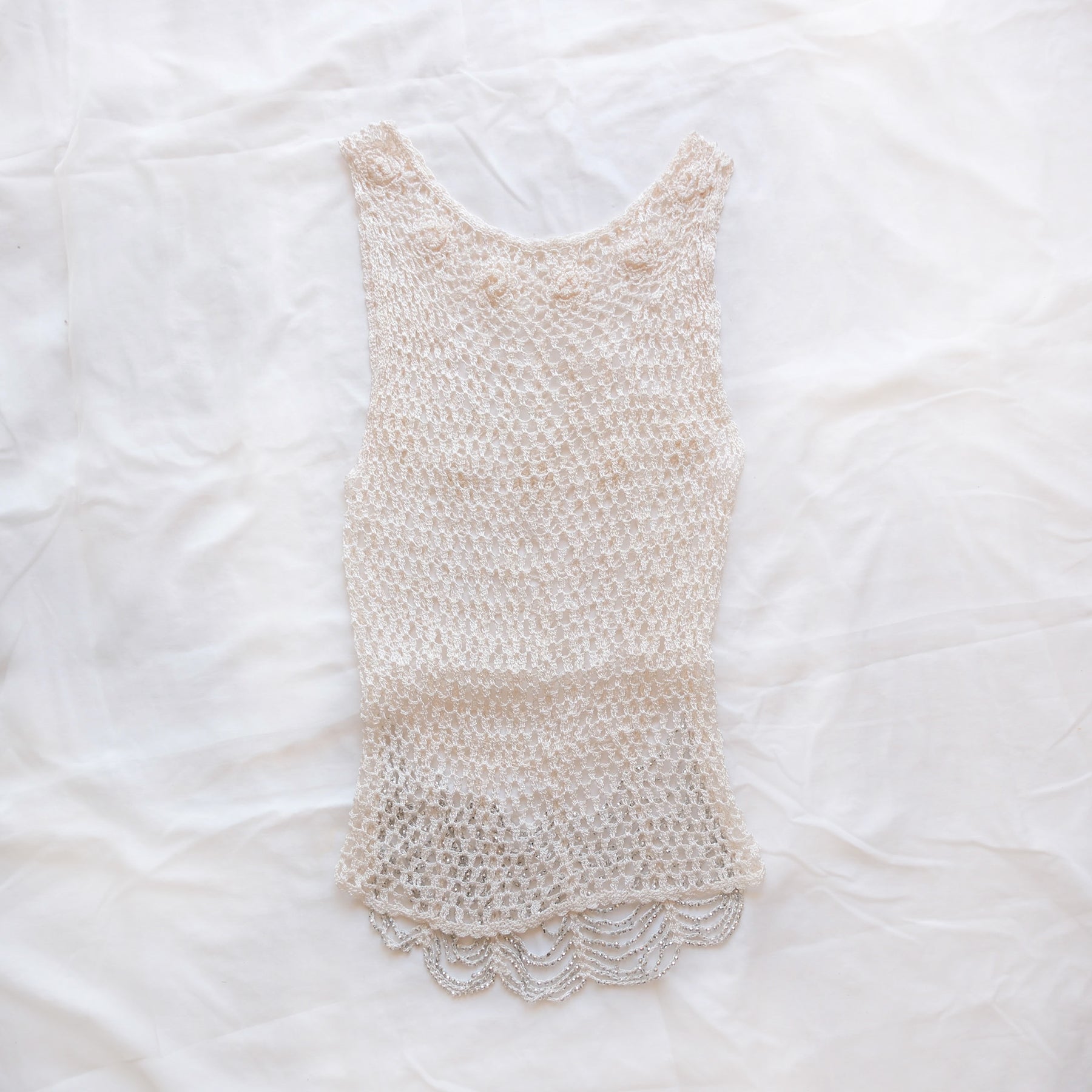 Vintage Sequins Crochet Tank Top