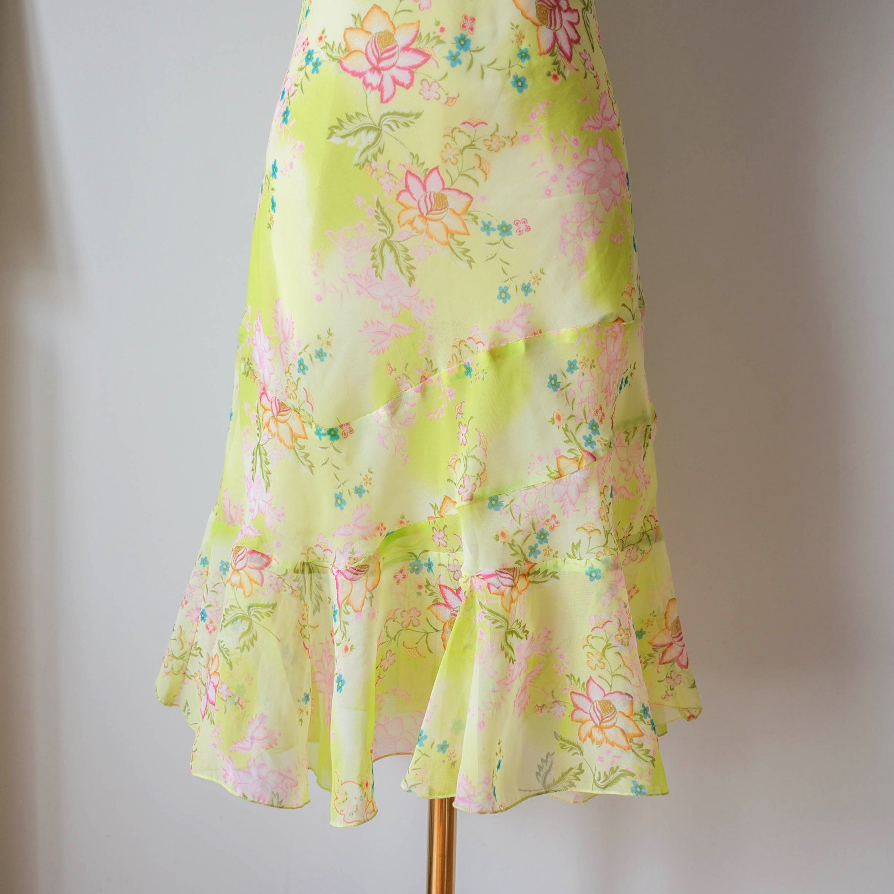 Vintage Summery Flowy Light Floral Slip Dress