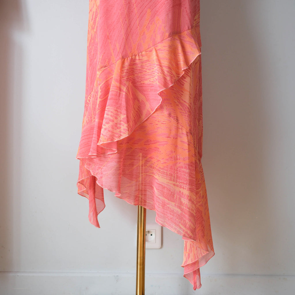 ESPRIT Vintage Asymmetrical Ruffled Midi Dress
