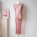 Vintage Beach Sequins Crochet Fishnet Dress