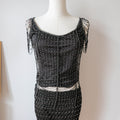 Vintage Glam Crochet Fishnet Sequins Top