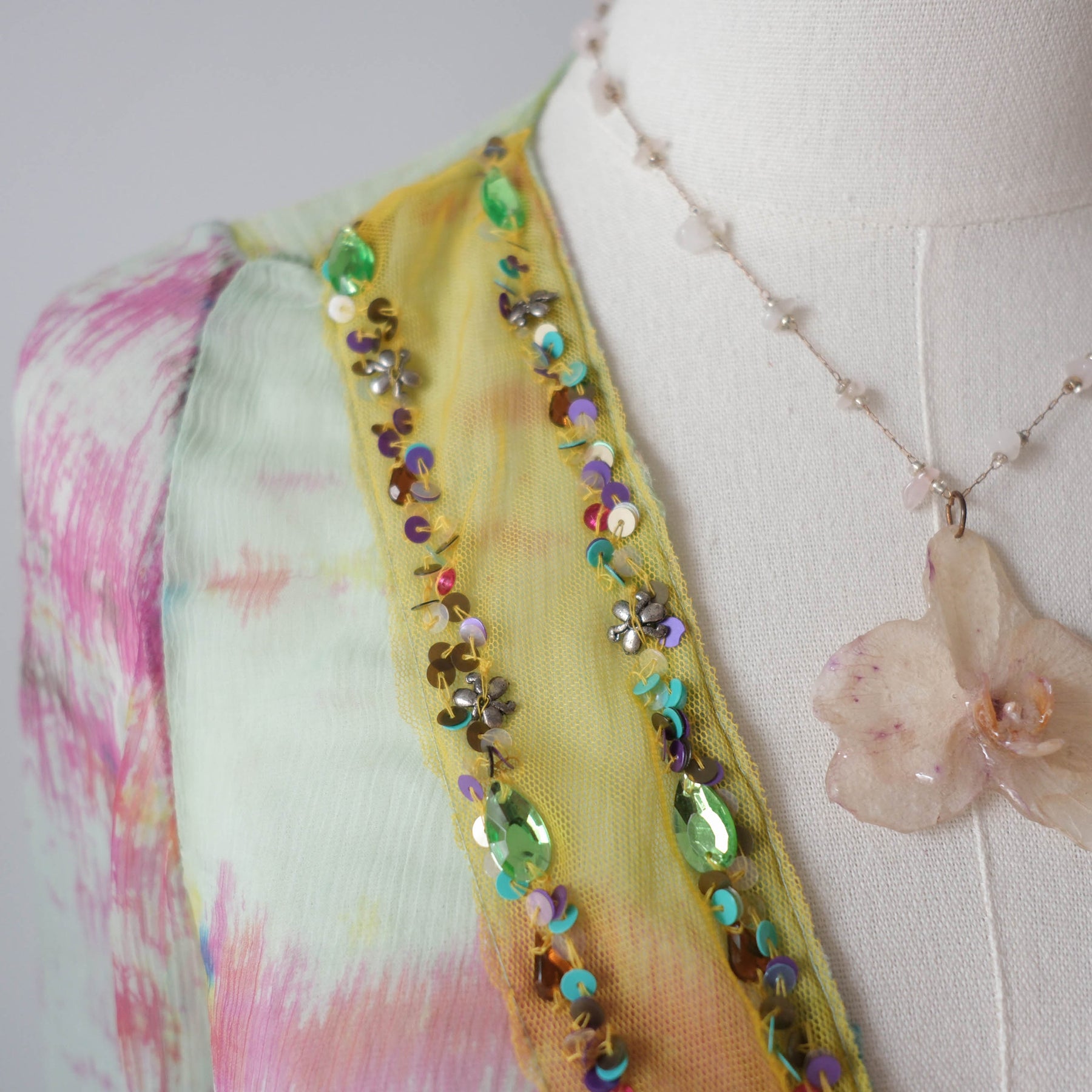 MORGAN Vintage Fairy Ethereal Embellished Sheer Blouse